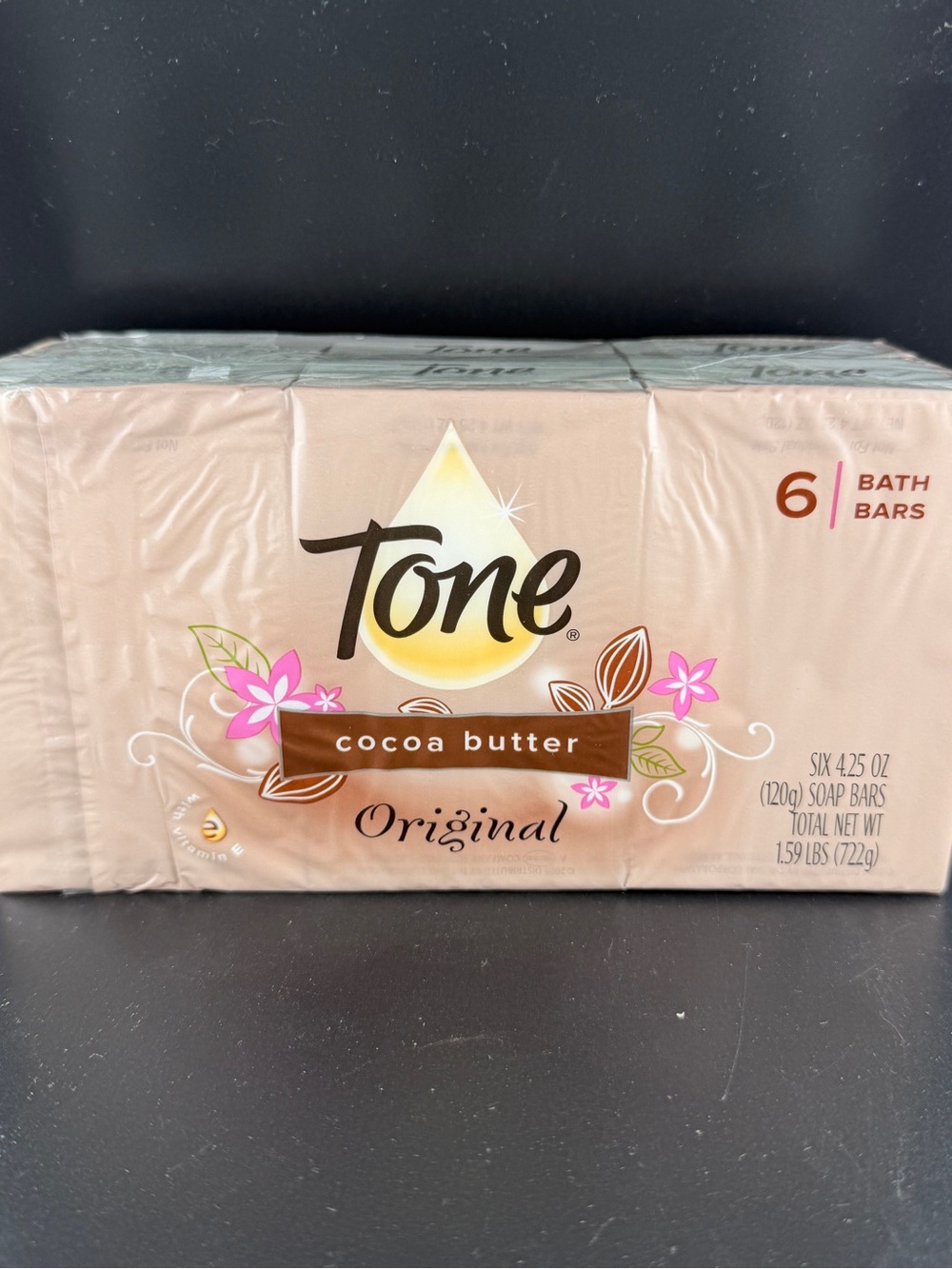 Tone Bar Soap Original w/Cocoa Butter  (6-Pack, 4.25 oz Each Bar) New/Sealed